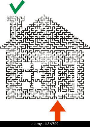 Black labyrinth house Stock Vector