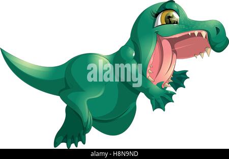 beautiful green crocodile Stock Vector