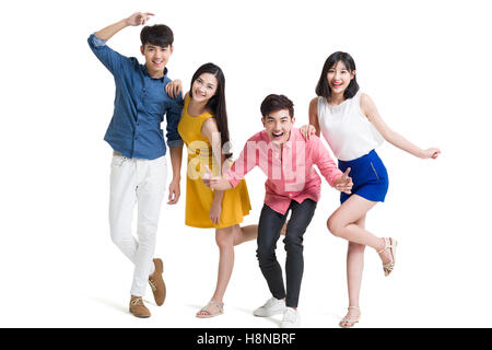 Happy young Chinese friends Stock Photo