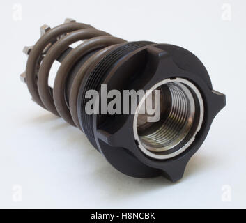 Valve that allows a suppressor to rotate on a white background Stock Photo