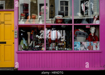 Vintage fashion shops, Portobello road, London Stock Photo