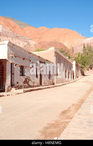 On the street of Purmamarca in Jujuy province, northern Argentina. Stock Photo