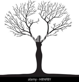 woman tree Stock Vector