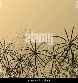 Paper reed detailed silhouettes in nature background vector Stock Vector