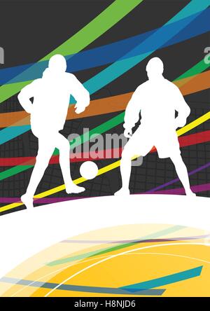 Winter soccer men football players active sport silhouettes vector ...