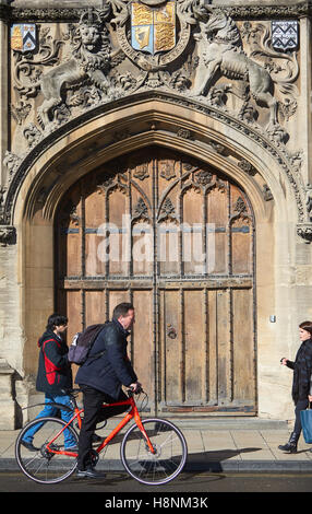 General view of the door to Brasenose College on the High Street, Oxford Stock Photo