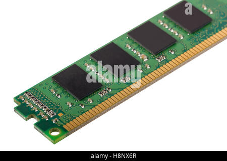 Electronic collection - computer random access memory (RAM) modules isolated on the white background Stock Photo