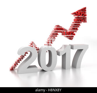 Upward arrow for 2017 formed by numbers Stock Photo