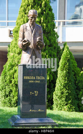 Statue of Nikola Tesla (1856 -1943), a Serbian-American inventor, electrical engineer, mechanical engineer, physicist, etc Stock Photo