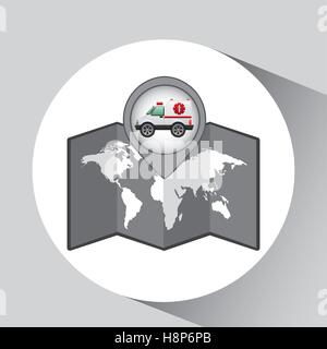 ambulance car icon map pointer vector illustration eps 10 Stock Vector