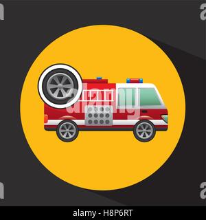 firetruck icon wheel design vector illustration eps 10 Stock Vector