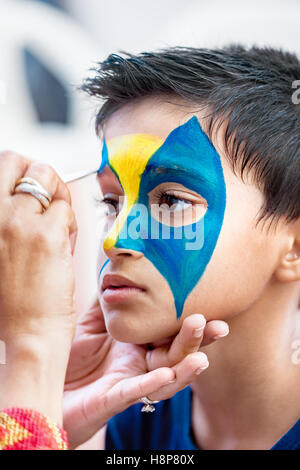 Face Painting Blue and Yellow