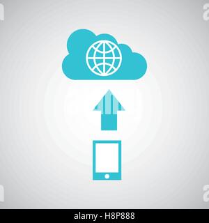 device transfer cloud global world vector illustration eps 10 Stock Vector