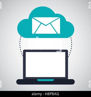 cloud computing email social media virtual icon vector illustration eps 10 Stock Vector
