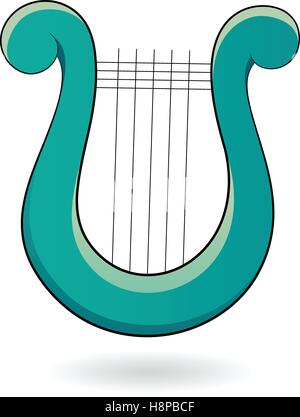 Vector Illustration of a Harp Icon isolated on a white background Stock Vector
