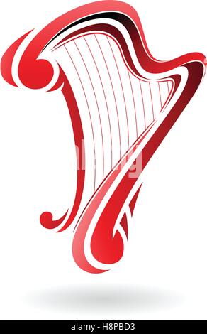 Vector Illustration of a Harp Icon isolated on a white background Stock Vector