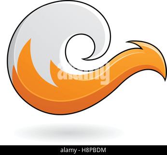 Vector Illustration of Abstract Fox Icon isolated on a white background Stock Vector
