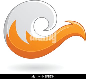 Vector Illustration of Abstract Fox Icon isolated on a white background Stock Vector