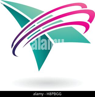 Vector Illustration of an Arrow and Ring Shaped Abstract Icon isolated on a white background Stock Vector