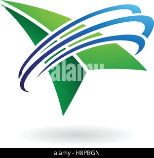 Vector Illustration of an Arrow and Ring Shaped Abstract Icon isolated on a white background Stock Vector