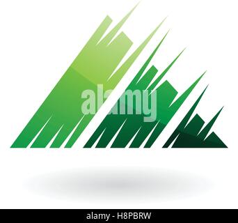 Vector Illustration of a Striped Triangle Abstract Icon isolated on a white background Stock Vector