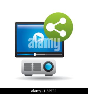video beam player share design vector illustration eps 10 Stock Vector