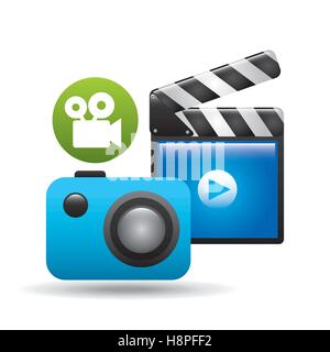 clapper camera video player concept design vector illustration eps 10 Stock Vector