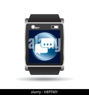 smart watch blue screen bubble speech icon media vector illustration eps 10 Stock Vector