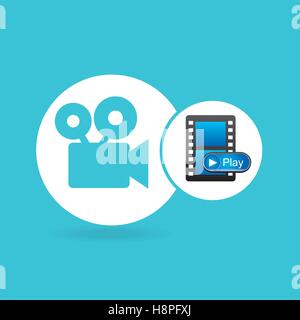 play movie film camera design vector illustration eps 10 Stock Vector