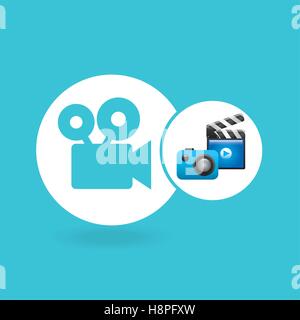clapper camera video player concept design vector illustration eps 10 Stock Vector