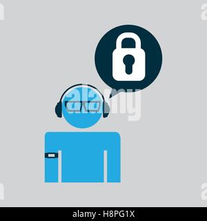 man wearable tech padlock vector illustration eps 10 Stock Vector