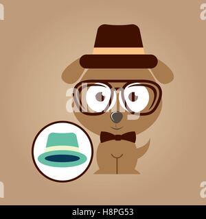 hipster dog symbol hat design vintage background vector illustration Stock Vector