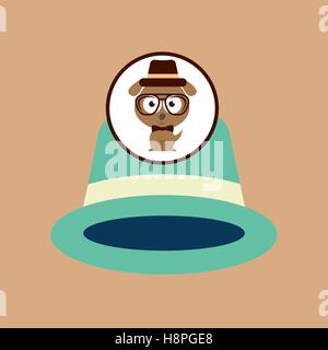 hipster dog symbol hat design vintage background vector illustration Stock Vector