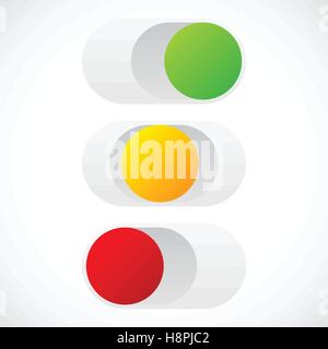 Slider button template in on off standby states Stock Vector