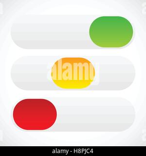 Slider button template in on off standby states Stock Vector