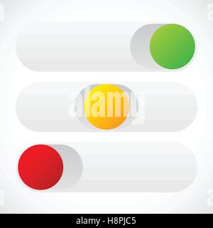 Slider button template in on off standby states Stock Vector