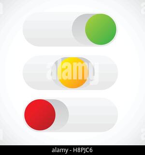 Slider button template in on off standby states Stock Vector
