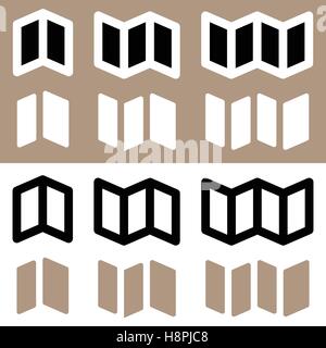 Set of brochure, flyer symbols for prepress, DTP, offline advertising concepts Stock Vector