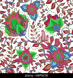 Vector Red Vintage Background with Floral Damask Pattern for Wedding or ...