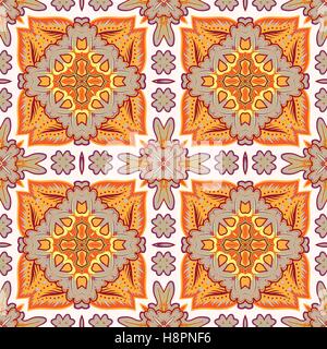Gorgeous seamless patchwork pattern from Moroccan tiles, ornaments. For wallpaper, pattern fills, surface textures. Stock Vector