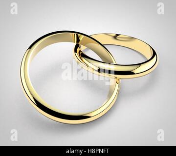 Rings, wedding rings, marriage, family, love. 3d rendering Stock Photo