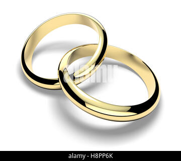 Rings, wedding rings, marriage, family, love. 3d rendering Stock Photo