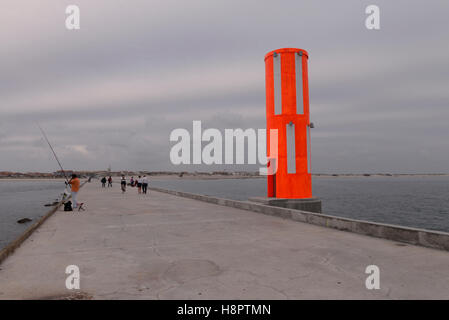 Sea wall in Aveiro, Portugal Stock Photo