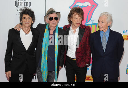 New York, NY, USA. 15th Nov, 2016. Ronnie Wood, Keith Richards, Mick Jagger and Charlie Watts attend The Rolling Stones Exhibitionism opening night at Industria Superstudio on November 15, 2016 in New York City. Credit:  John Palmer Media Punch/Alamy Live News Stock Photo