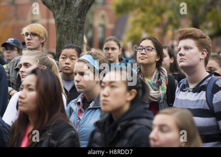 Medford, Massachusetts, USA. 16th Nov, 2016. After walking out of class, hundreds of Tufts University students join community members in a rally to demand that the university become a sanctuary campus for undocumented students. Credit:  Evan Sayles/ZUMA Wire/Alamy Live News Stock Photo