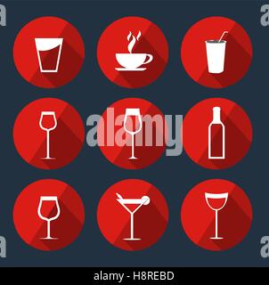Drink Icons Pack Stock Vector