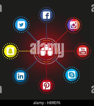 Social Network Icon Web Buttons Stock Vector
