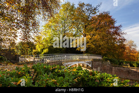 Autumn in Sydney Gardens, Bath, Somerset - Bridge over the Kennet and Avon Canal, England, UK Stock Photo