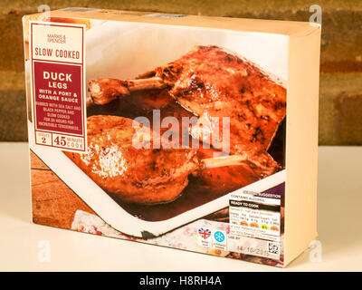 Box of Marks and Spencer Slow Cooked Duck Legs Stock Photo - Alamy