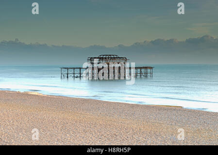 Remains of the West Pier, Brighton, East Sussex, England, Uk, Gb Stock Photo